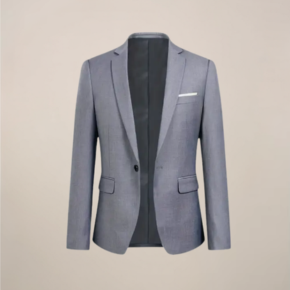 Men's Grey Three-Piece Suit - Slim Fit Tuxedo for Weddings & Formal Occasions