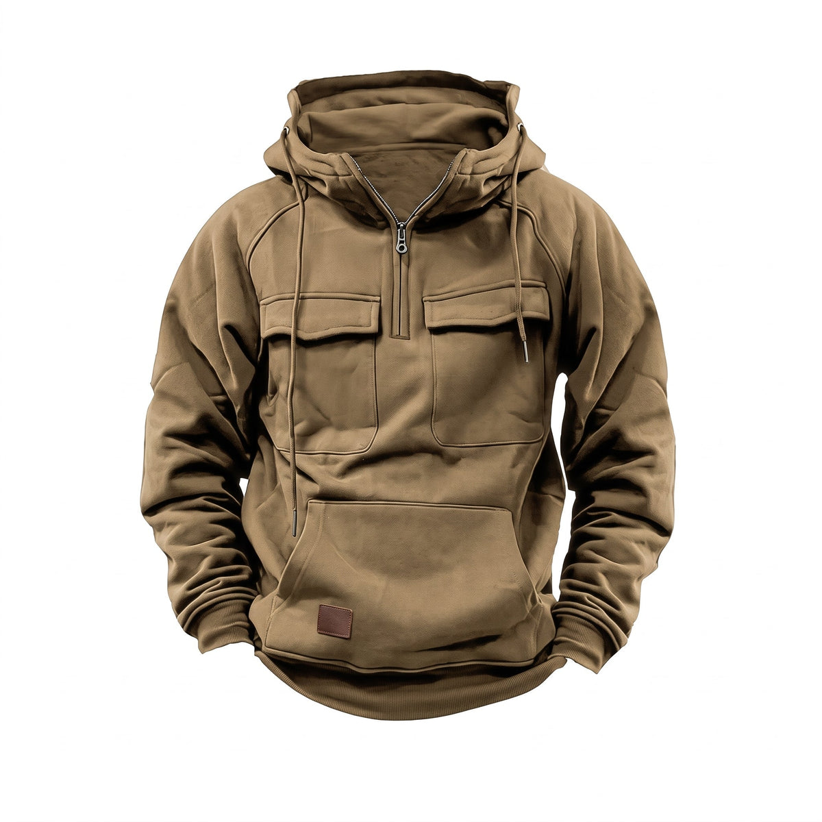 Men's Half-Zip Hoodie Funnel Neck Utility Pullover