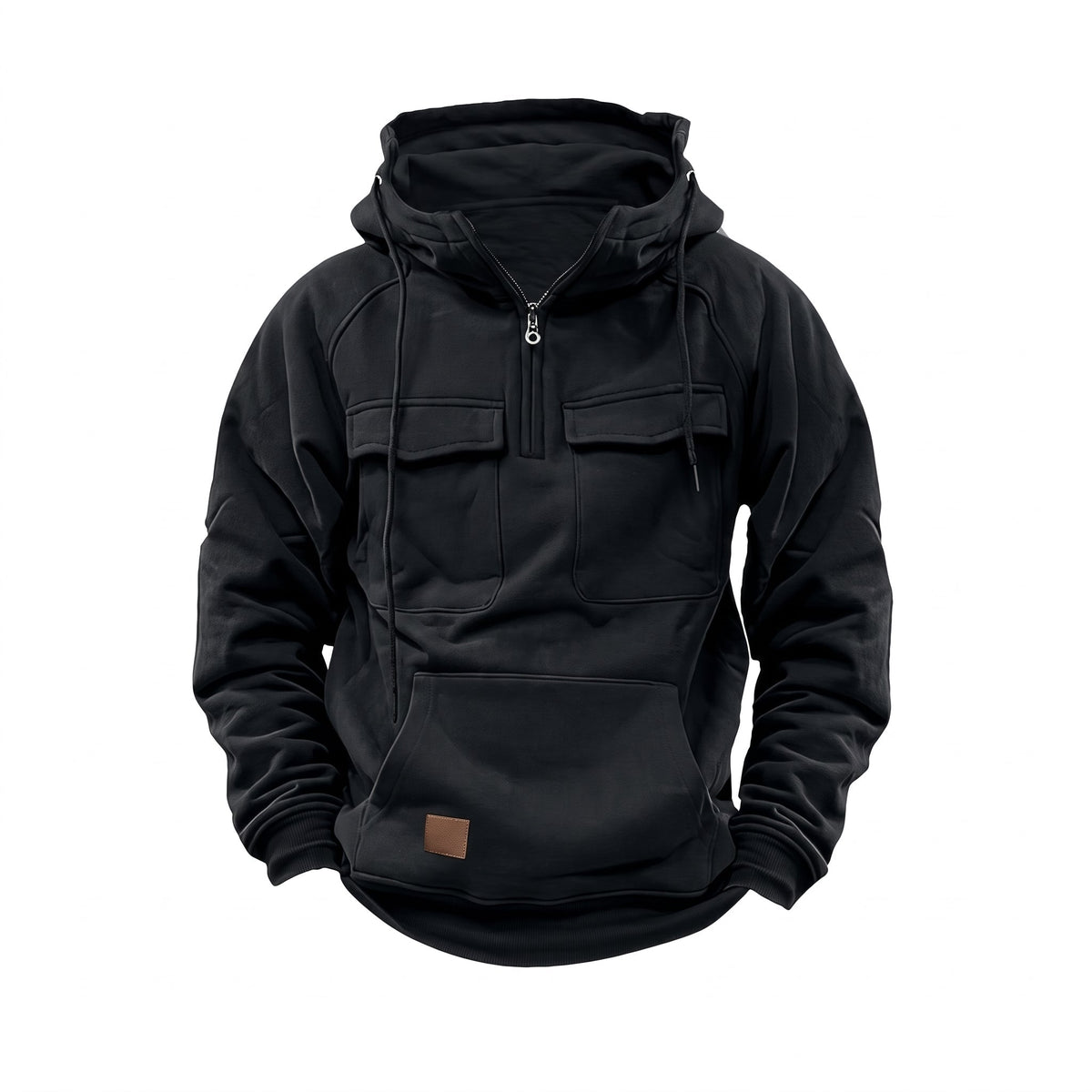 Men's Half-Zip Hoodie Funnel Neck Utility Pullover