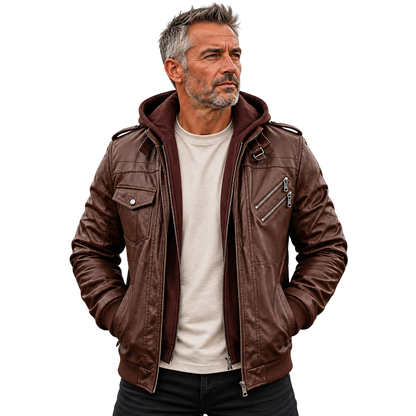 Men's Jacket | Asymmetric Zip & Removable Hood