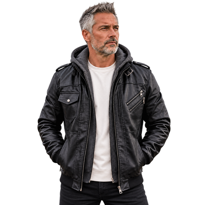 Men's Jacket | Asymmetric Zip & Removable Hood