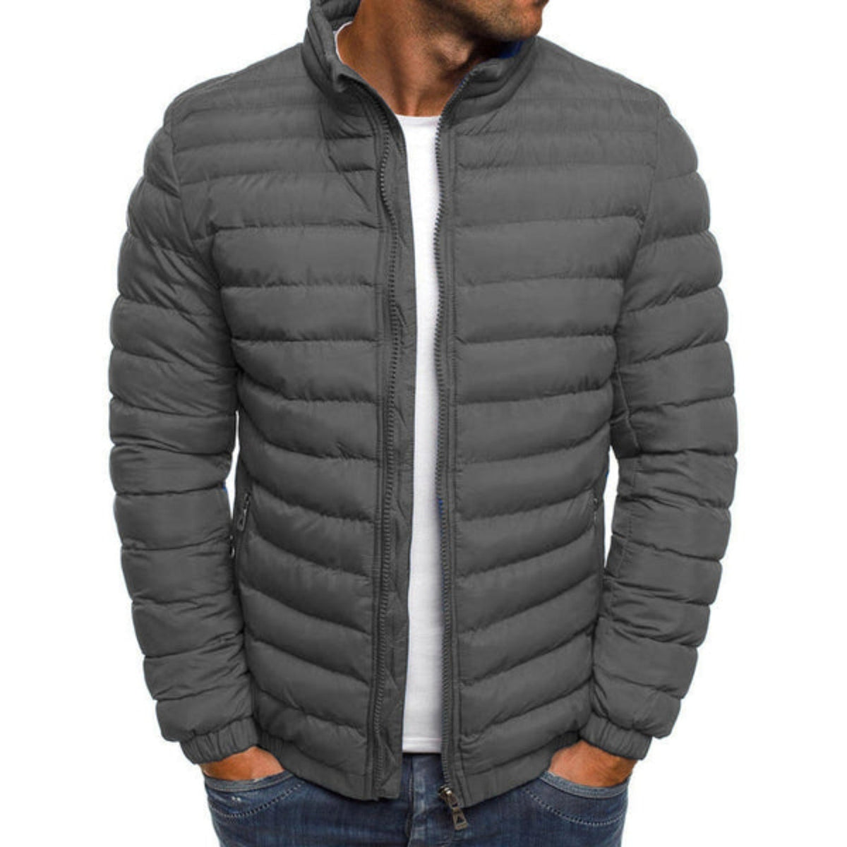 Men's Jacket | Puffer Design & Full Zip