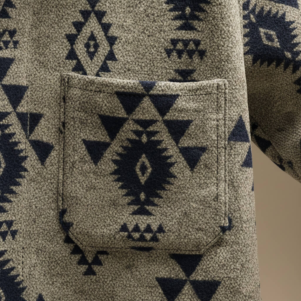 Men's Jacket Relaxed Fit Southwestern Pattern Warm