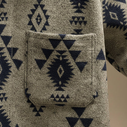 Men's Jacket Relaxed Fit Southwestern Pattern Warm