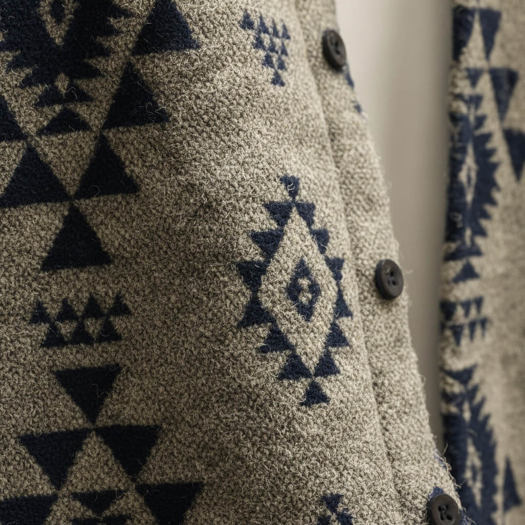 Men's Jacket Relaxed Fit Southwestern Pattern Warm