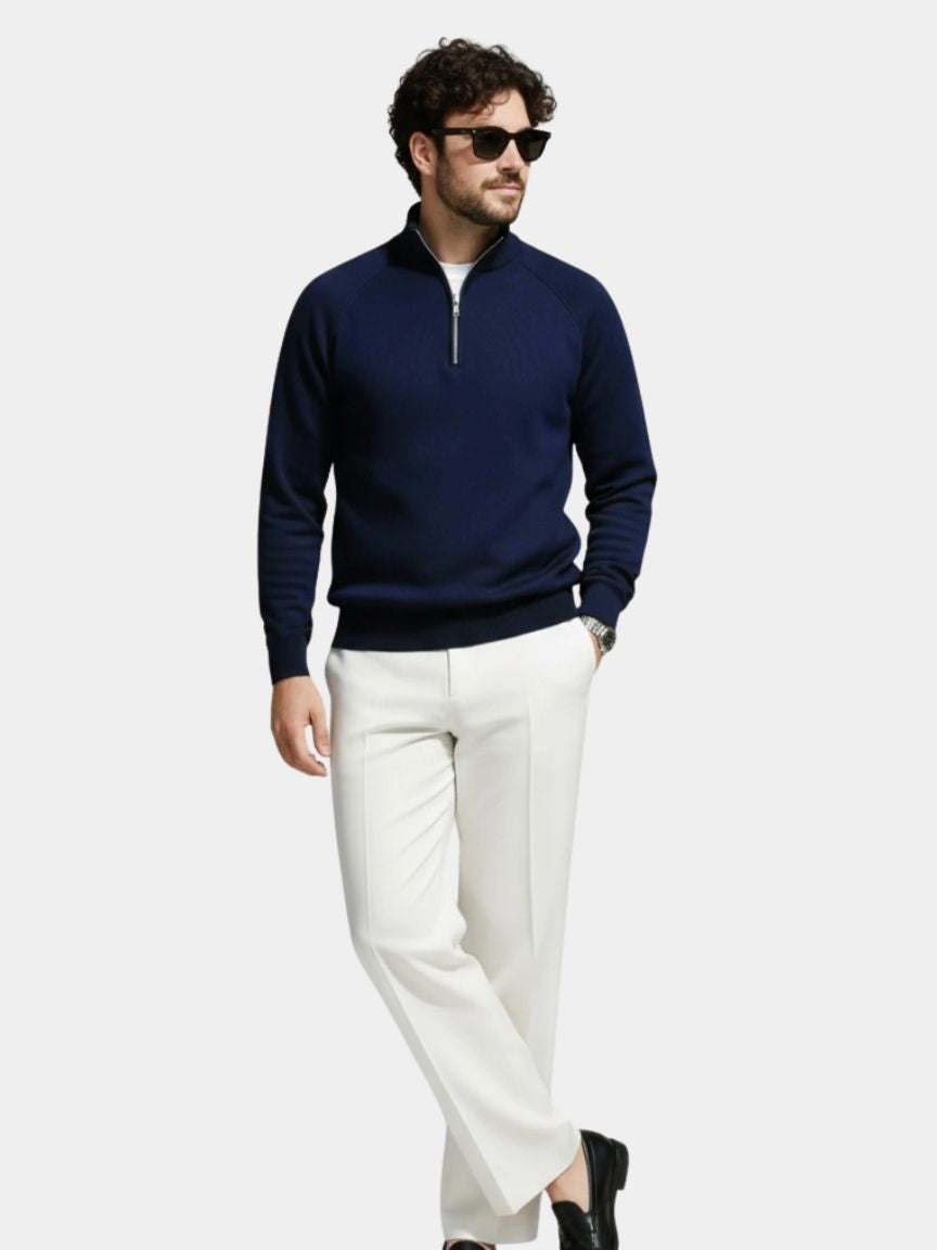 Men's Jumper Crew Neck Long Sleeve Flattering Fit with Crest Design