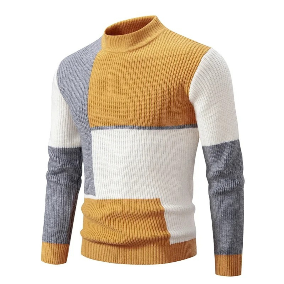 Men's Knit Jumper | Colour-Block Design