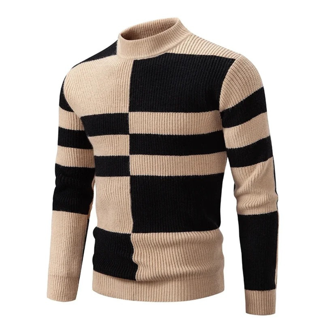 Men's Knit Jumper | Colour-Block Design