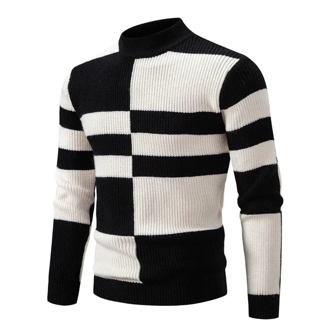 Men's Knit Jumper | Colour-Block Design