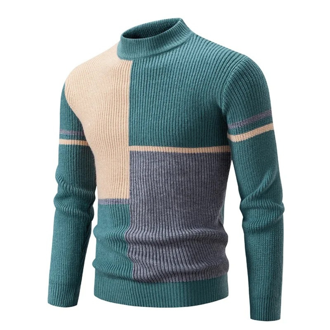 Men's Knit Jumper | Colour-Block Design
