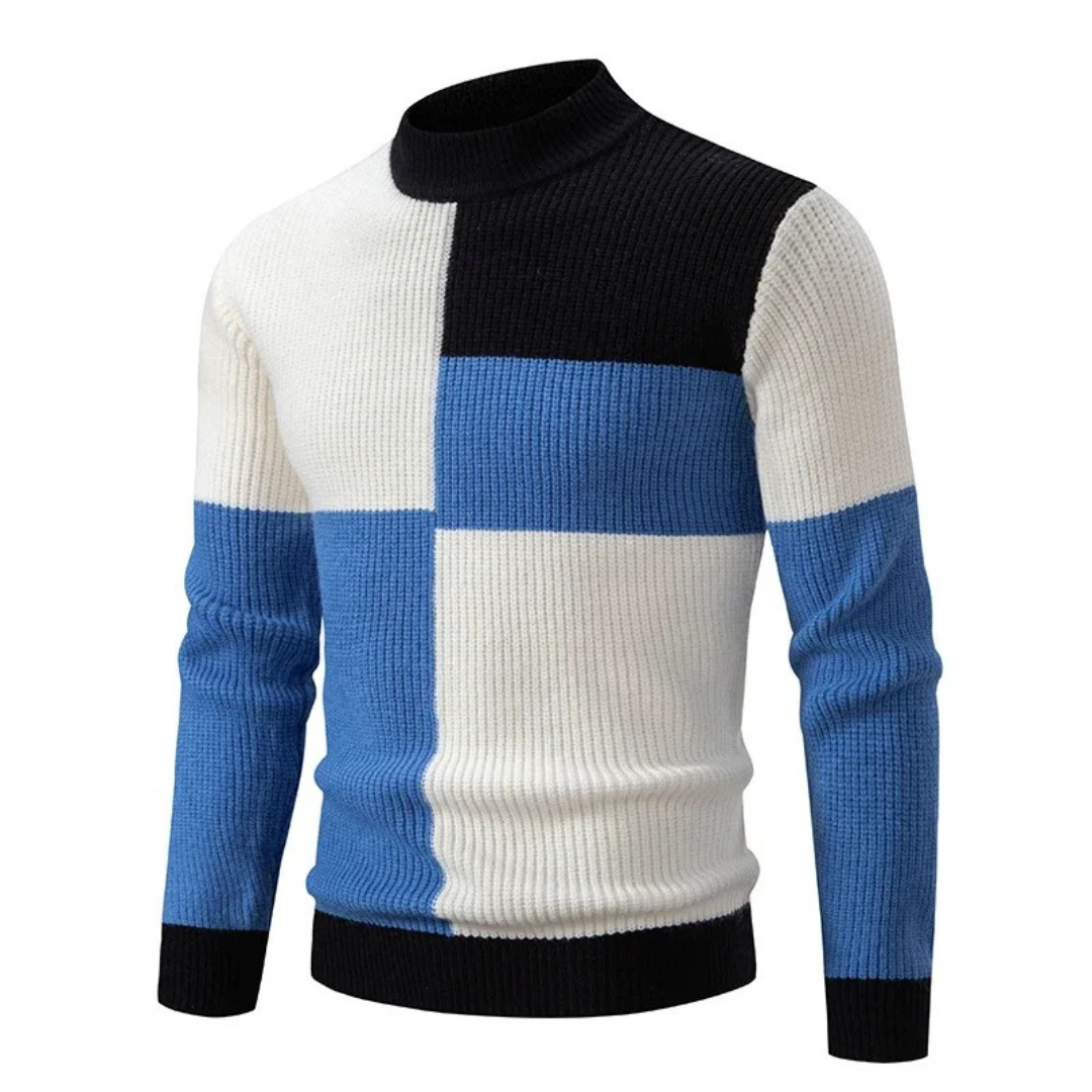 Men's Knit Jumper | Colour-Block Design