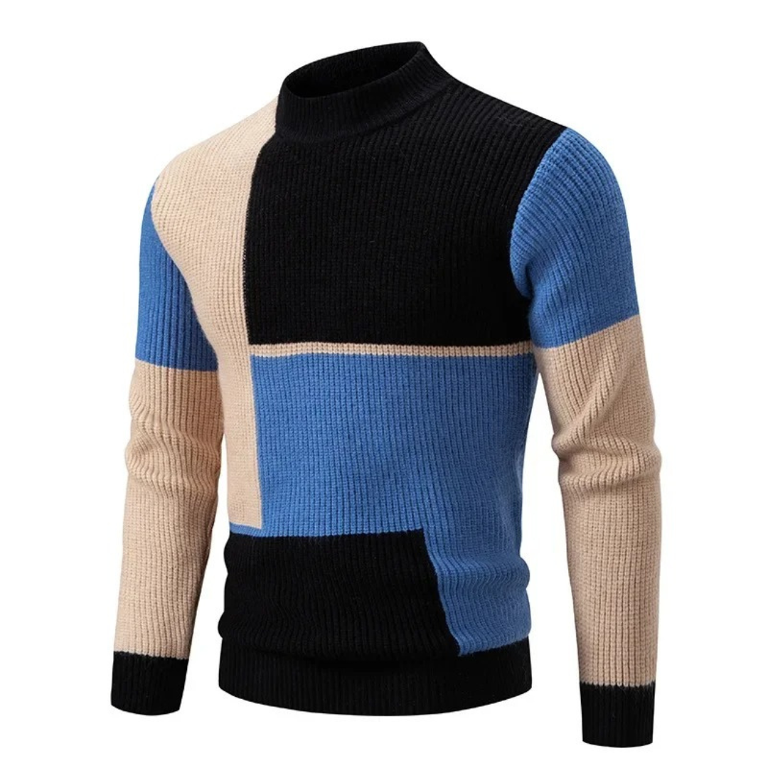 Men's Knit Jumper | Colour-Block Design