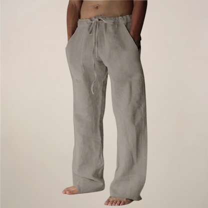 Men's Linen Wide Leg Trousers for Summer Outings