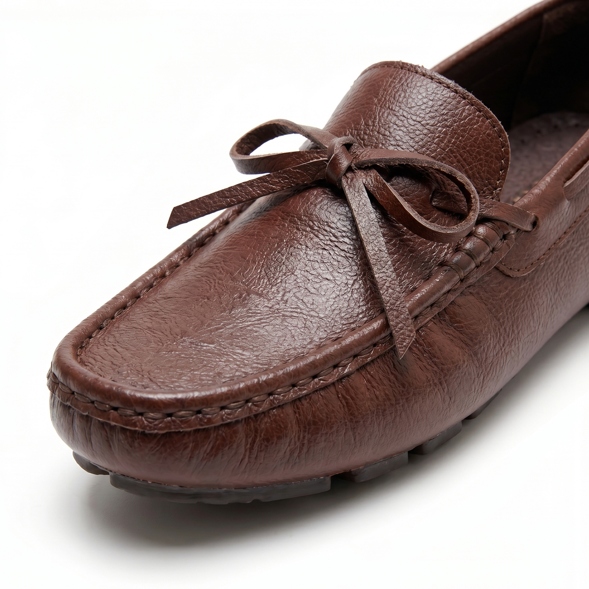 Men's Loafer Shoes Slip On Pebbled Driving Sole with Hand Stitching