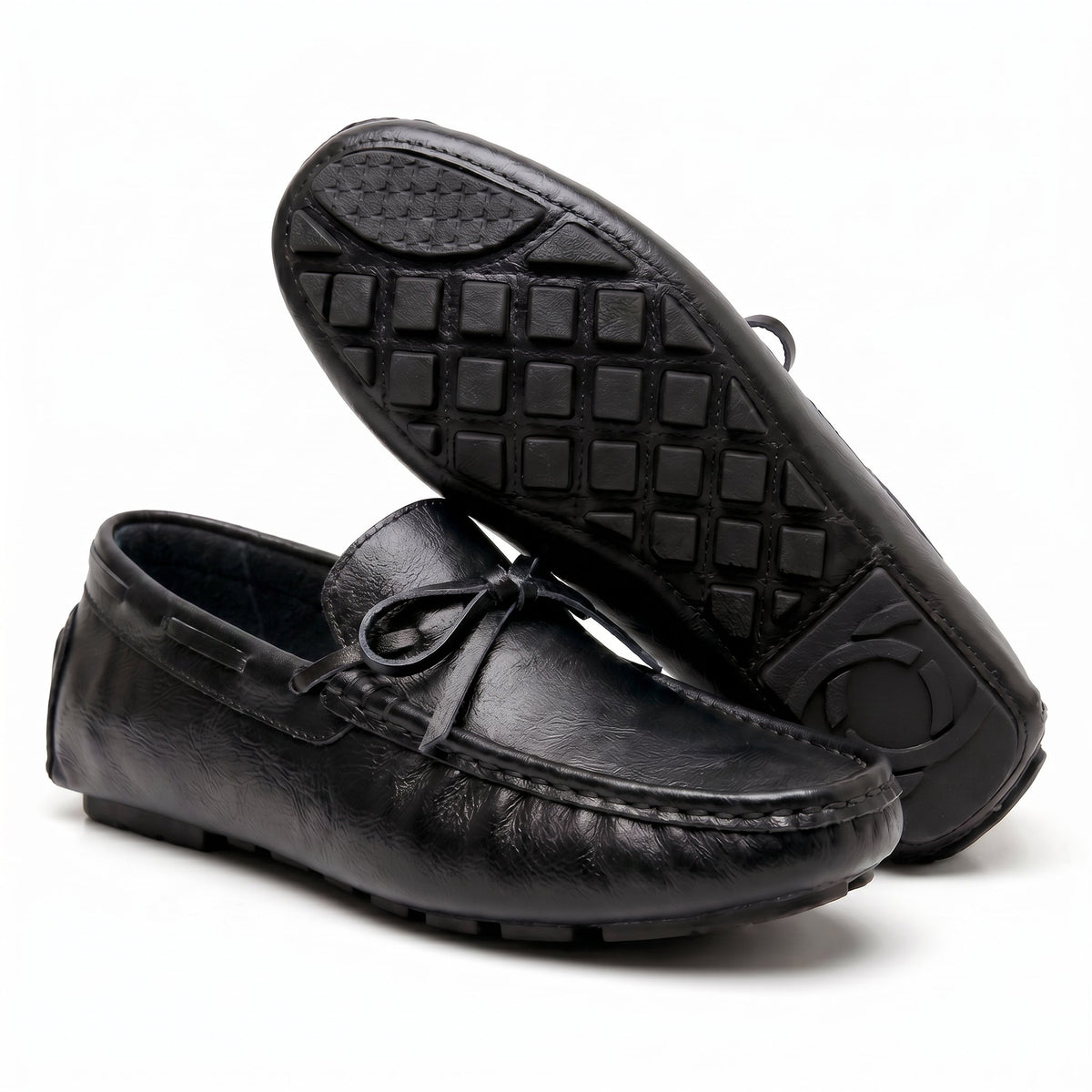 Men's Loafer Shoes Slip On Pebbled Driving Sole with Hand Stitching