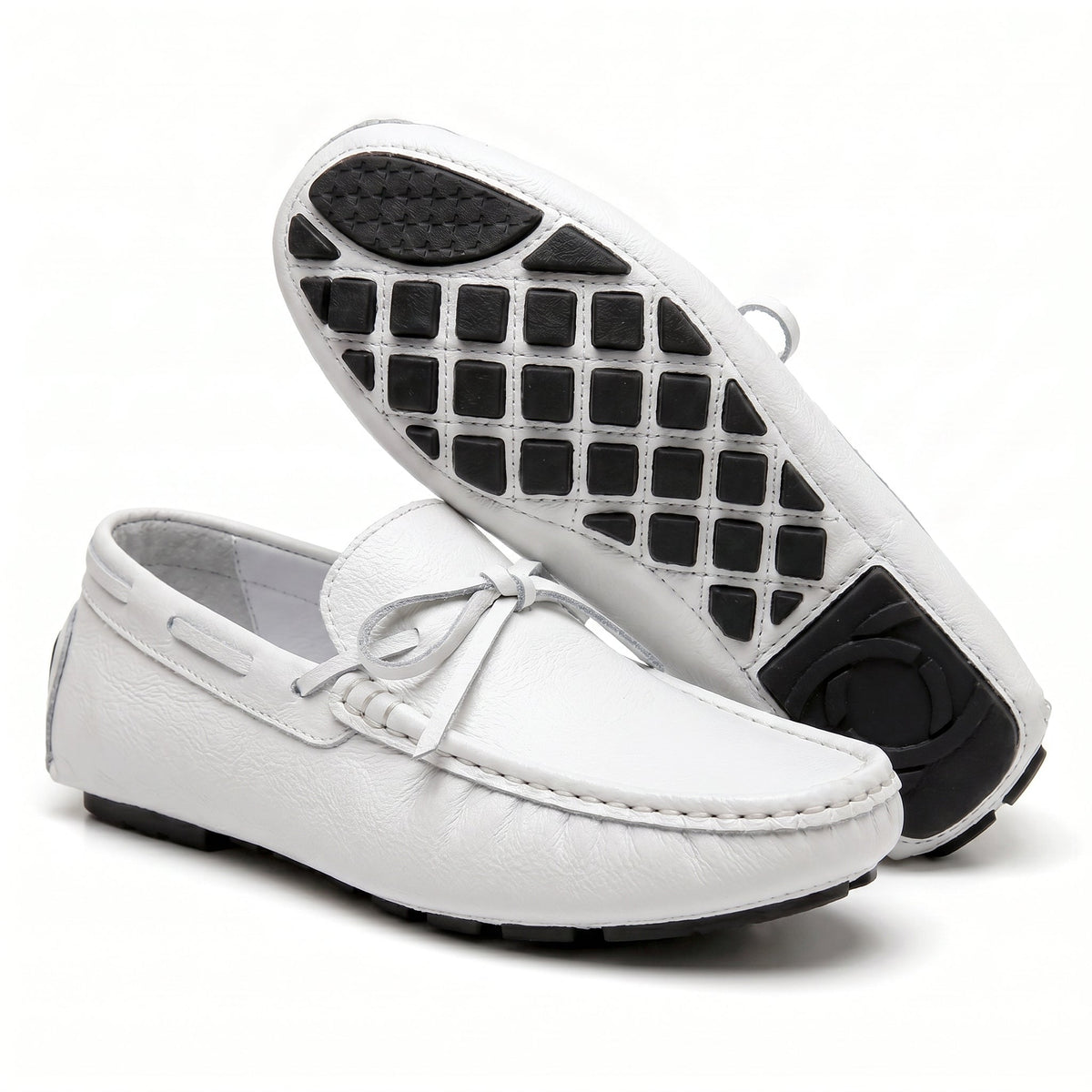 Men's Loafer Shoes Slip On Pebbled Driving Sole with Hand Stitching