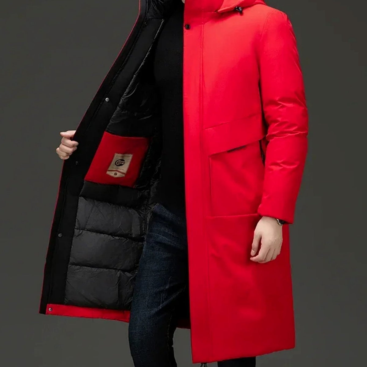 Men's Long Puffer Coat | Hooded & Insulated