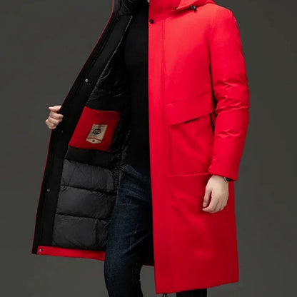 Men's Long Puffer Coat | Hooded & Insulated