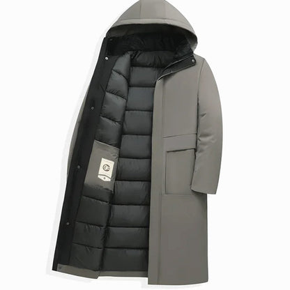 Men's Long Puffer Coat | Hooded & Insulated