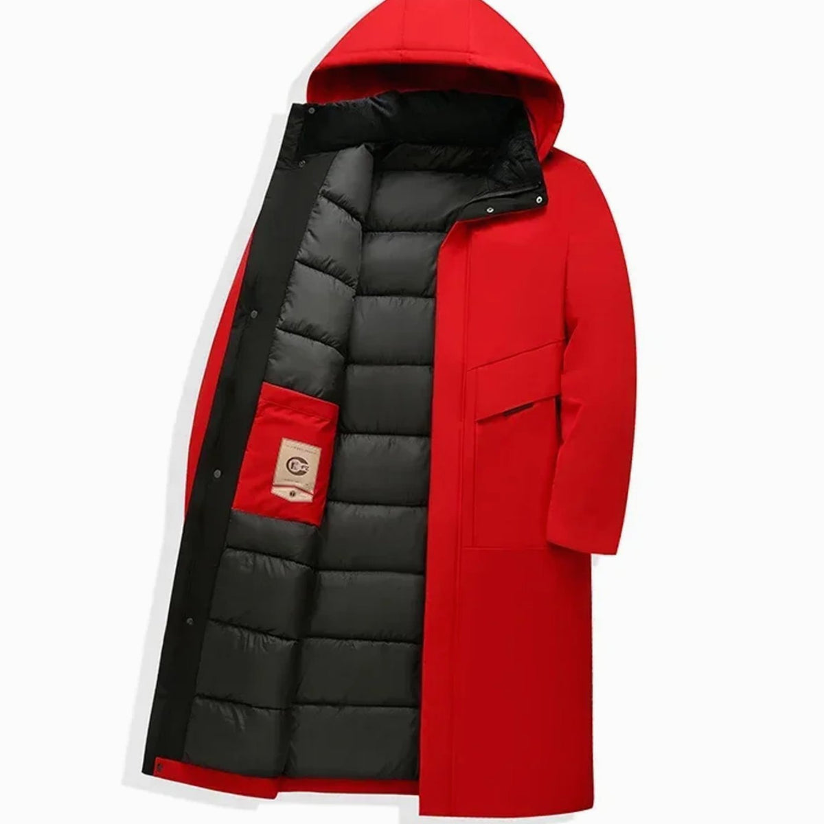 Men's Long Puffer Coat | Hooded & Insulated