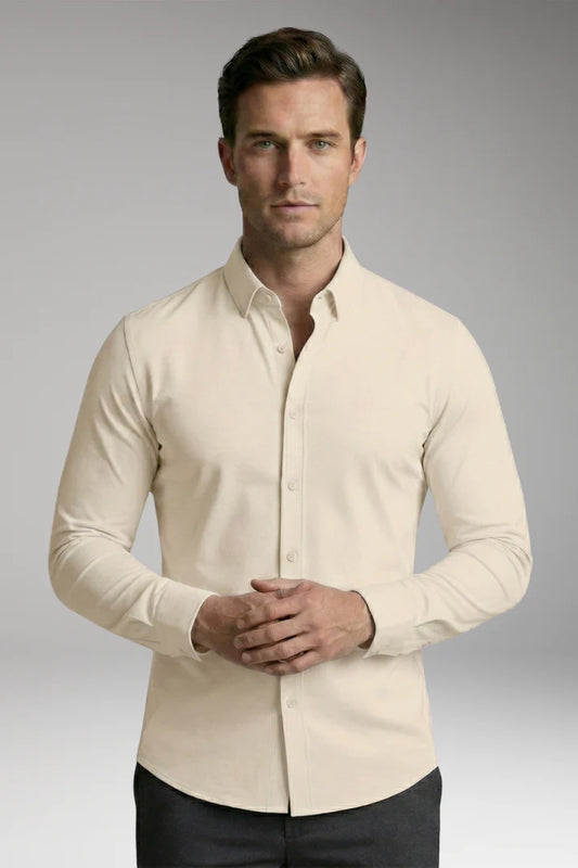 Men's Long Sleeve Polo | Button-Down Slim Fit