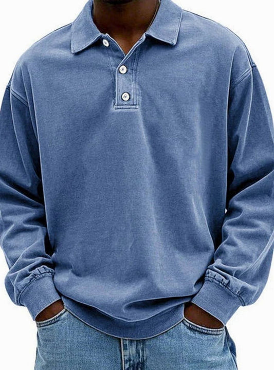 Men's Long Sleeve Polo Shirt | Relaxed Fit & Classic Collar