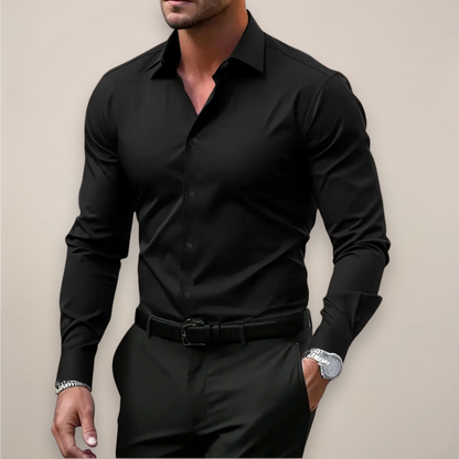 Men’s Long-Sleeve Shirt – Classic Notched Collar for Any Occasion