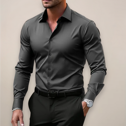 Men’s Long-Sleeve Shirt – Classic Notched Collar for Any Occasion