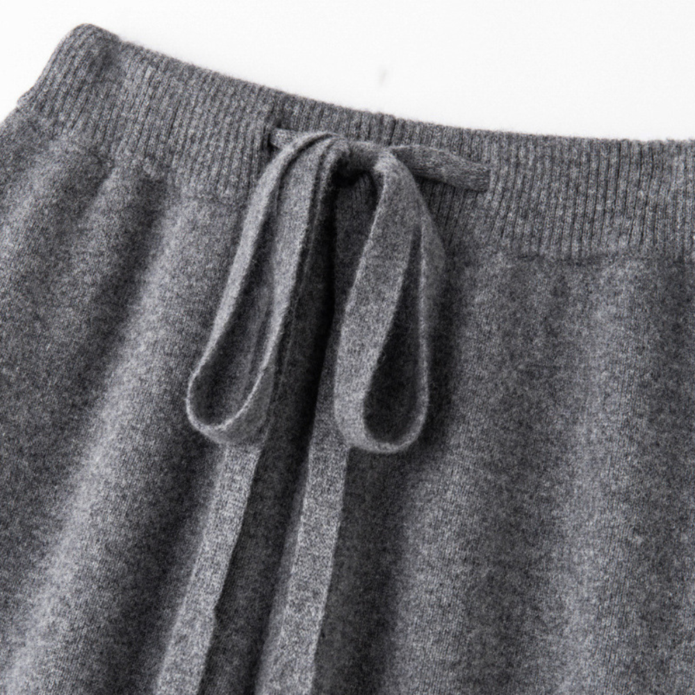Men's Lounge Pants Wide Leg Relaxed Fit Knitted with Drawstring Tie