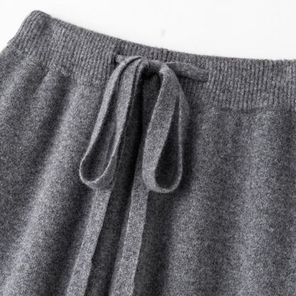 Men's Lounge Pants Wide Leg Relaxed Fit Knitted with Drawstring Tie