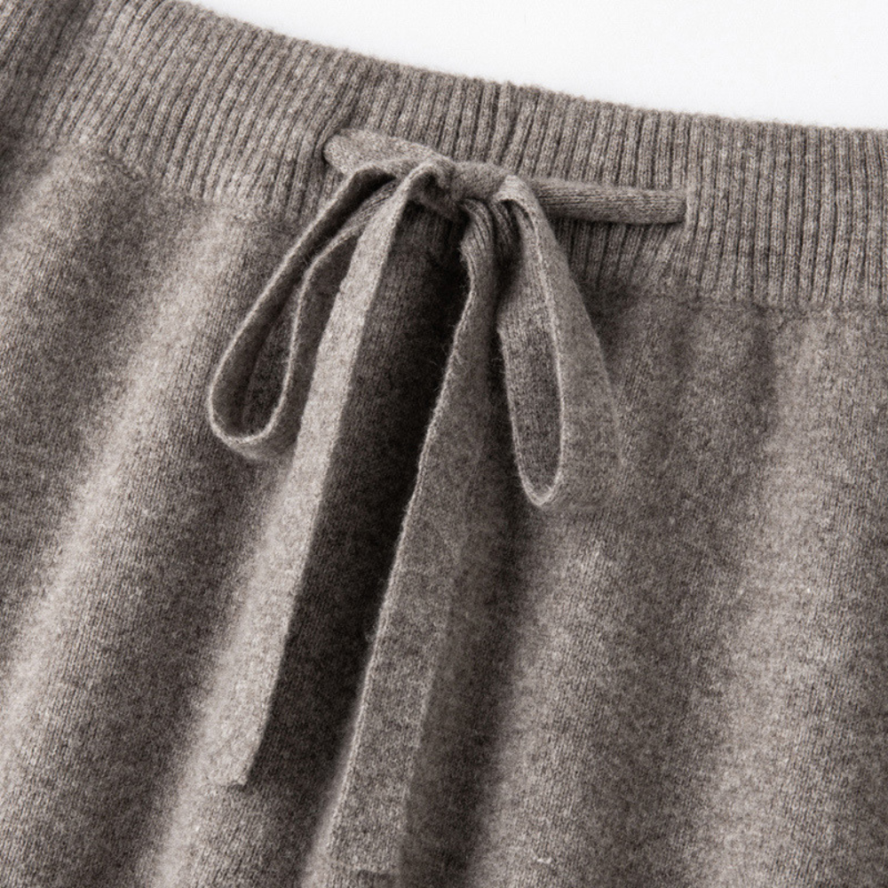 Men's Lounge Pants Wide Leg Relaxed Fit Knitted with Drawstring Tie