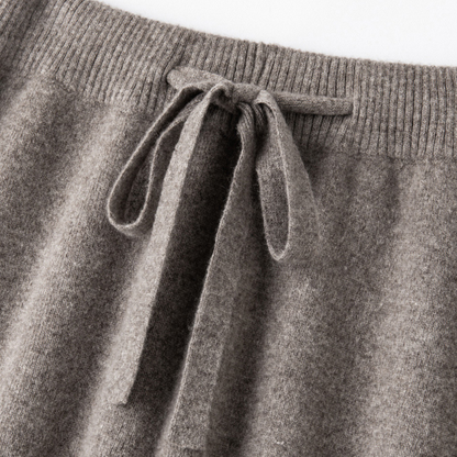 Men's Lounge Pants Wide Leg Relaxed Fit Knitted with Drawstring Tie