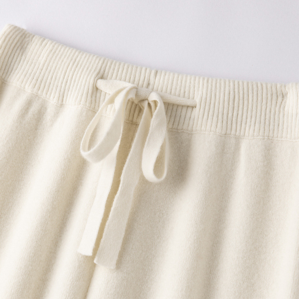 Men's Lounge Pants Wide Leg Relaxed Fit Knitted with Drawstring Tie