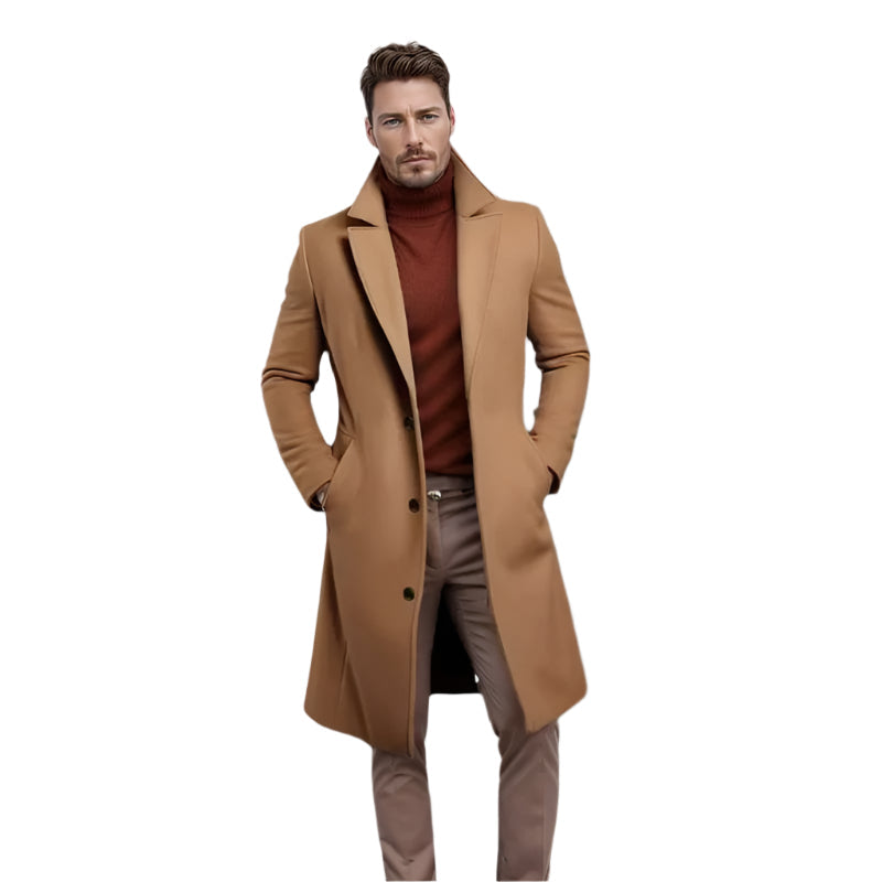 Men's Mid Length Coat | Tailored Fit & Warm