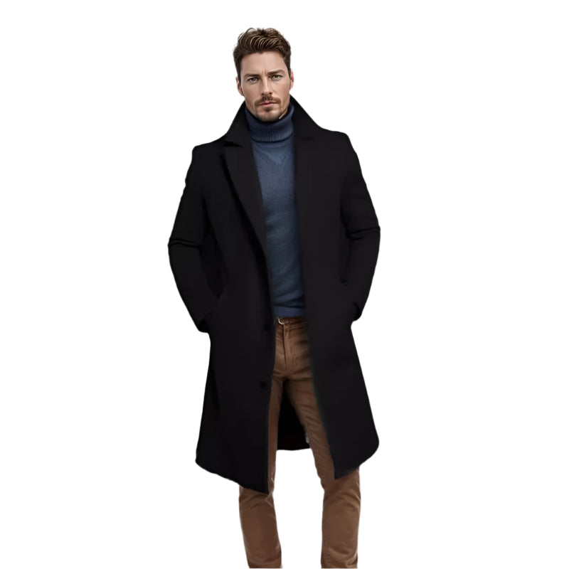 Men's Mid Length Coat | Tailored Fit & Warm