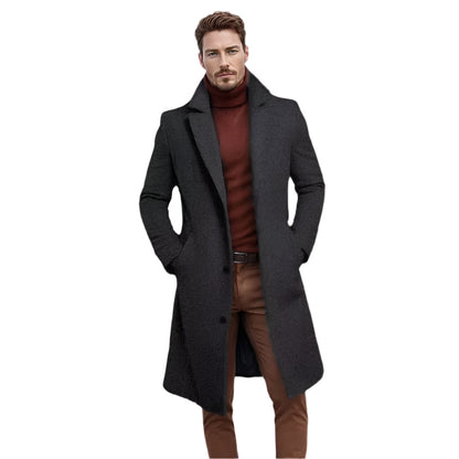 Men's Mid Length Coat | Tailored Fit & Warm