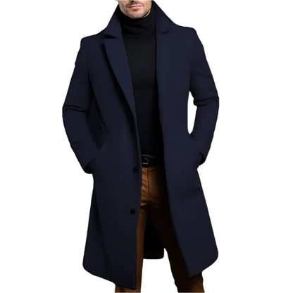 Men's Mid Length Coat | Tailored Fit & Warm