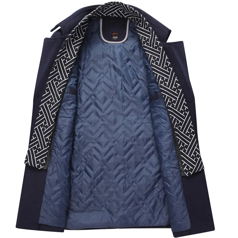 Men's Military-Style Longline Overcoat for Any Occasion