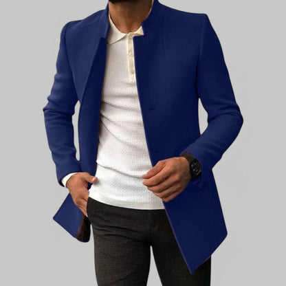 Men's Minimalist Button Winter Coat for Smart Casual Wear