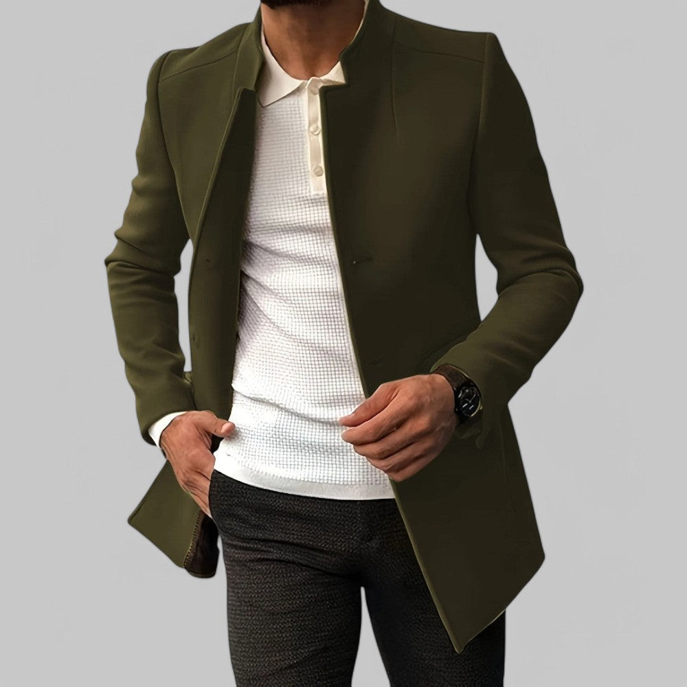 Men's Minimalist Button Winter Coat for Smart Casual Wear