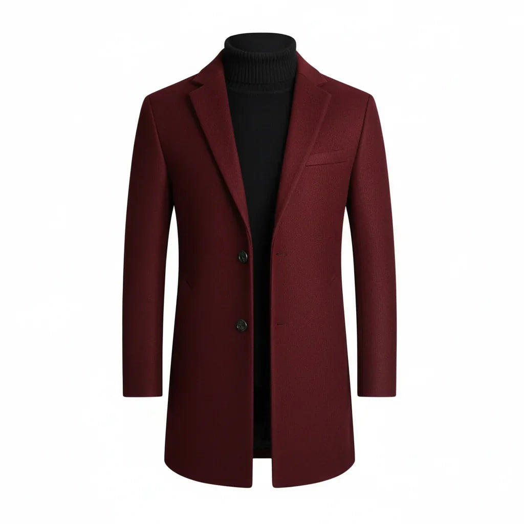 Men's Notch Lapel Coat for Smart Events