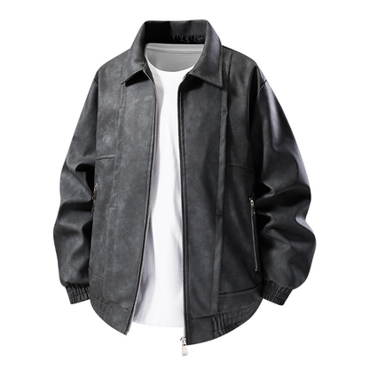 Men's Oversized Bomber Jacket | Zip Up & Elastic Cuff