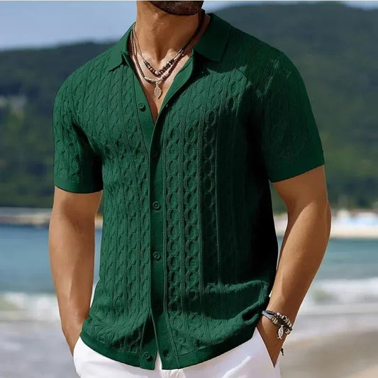 Men's Polo Shirt | Textured Knit Design