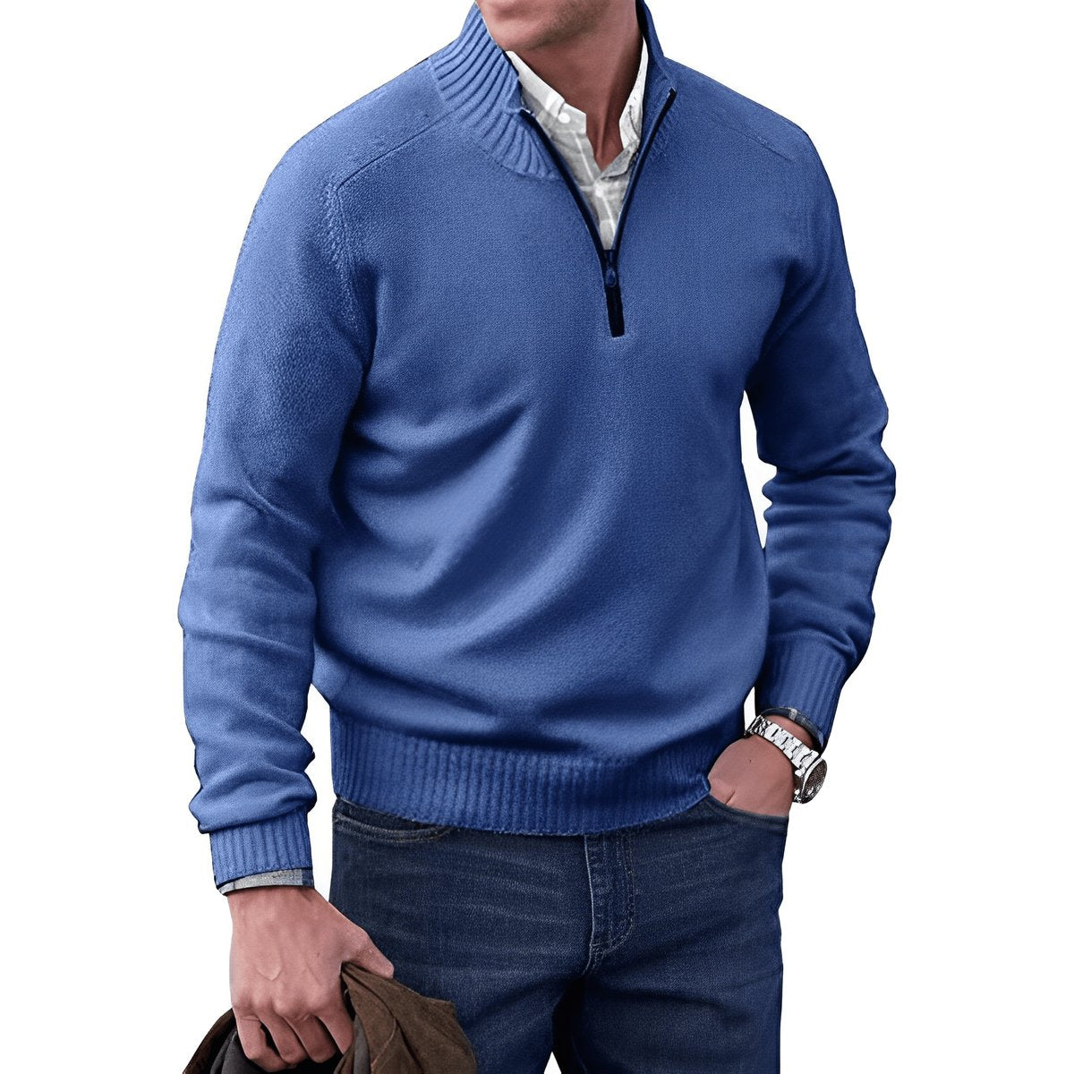 Men's Quarter-Zip Knit Pullover | Regular Fit Long Sleeve