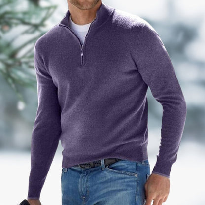 Men's Quarter-Zip Knit Sweater | Soft & Warm Layering