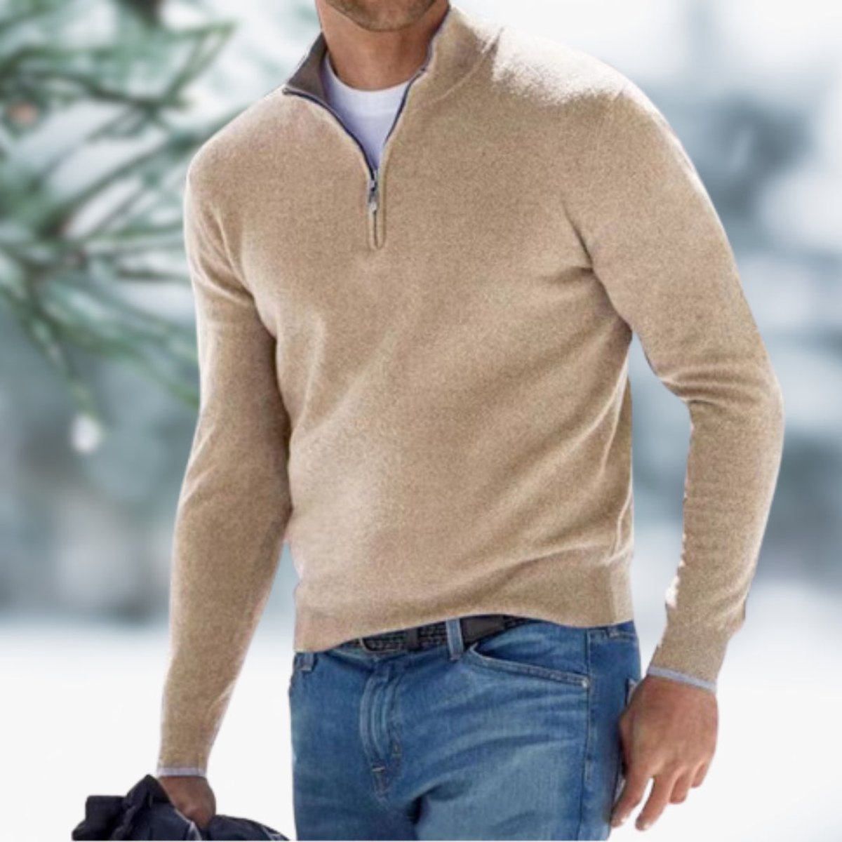 Men's Quarter-Zip Knit Sweater | Soft & Warm Layering