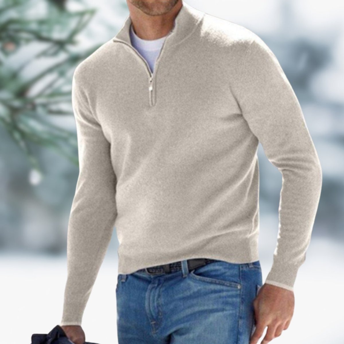 Men's Quarter-Zip Knit Sweater | Soft & Warm Layering
