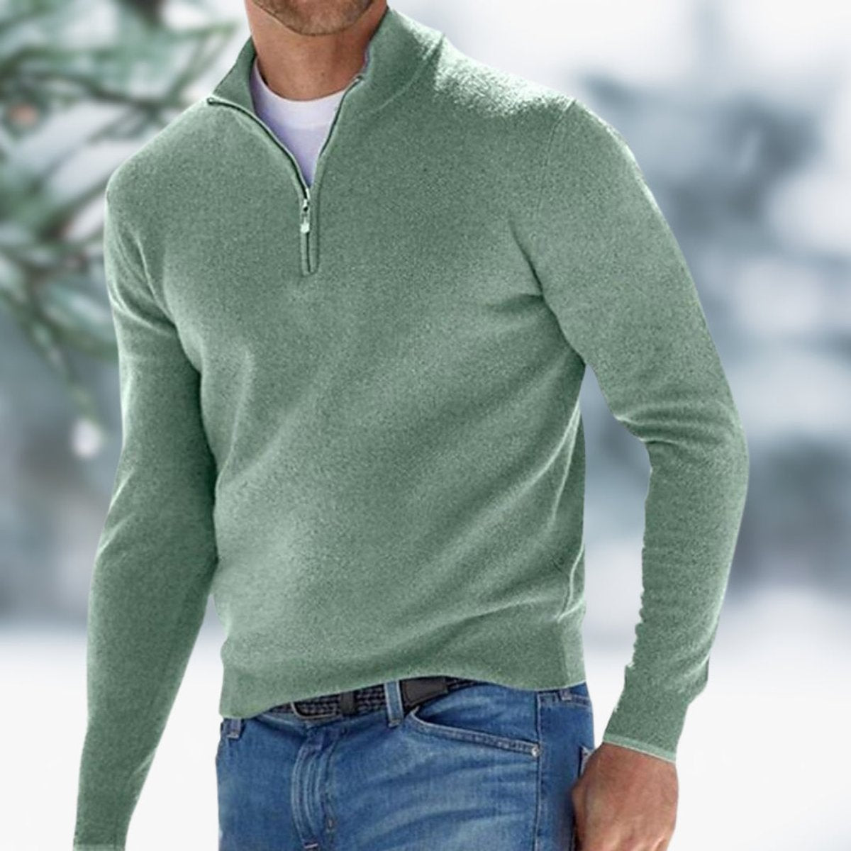 Men's Quarter-Zip Knit Sweater | Soft & Warm Layering