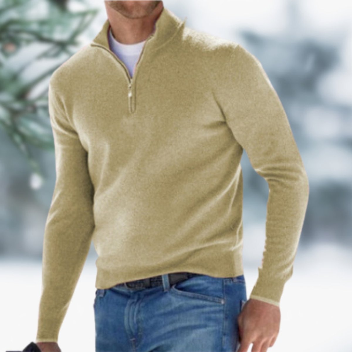 Men's Quarter-Zip Knit Sweater | Soft & Warm Layering