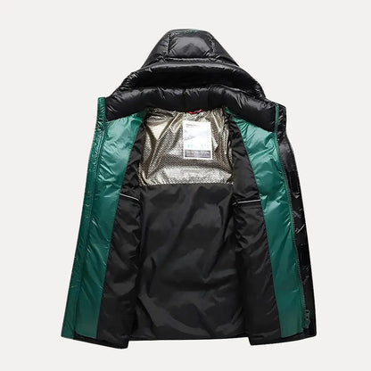 Men's Quilted Hooded Puffer Jacket for Winter Adventures